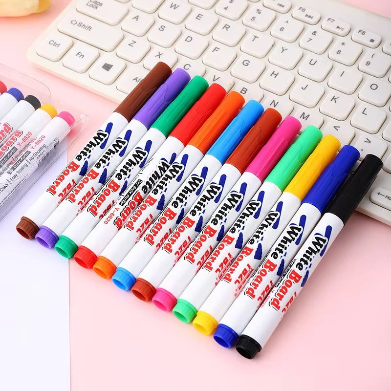 Water Floating Pen Magical Ink Pens with Spoon Floating Color Water Painting Floating Chalk Art Graffiti Drawing Set for Kids