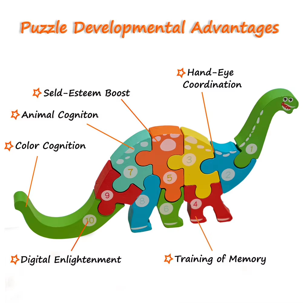 High Quality 3D Wooden Puzzles Educational Cartoon Animals Early Learning Cognition Intelligence Puzzle Game for Children Toys