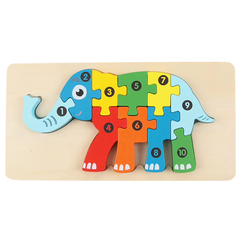 High Quality 3D Wooden Puzzles Educational Cartoon Animals Early Learning Cognition Intelligence Puzzle Game for Children Toys